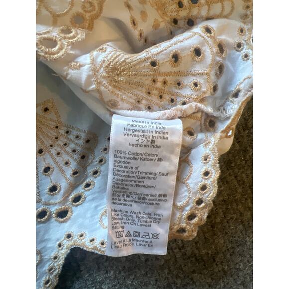 J.Crew Factory Beach Tunic – Seashell Eyelet Trim – White – Small – NWT – CA223 - Picture 6 of 8